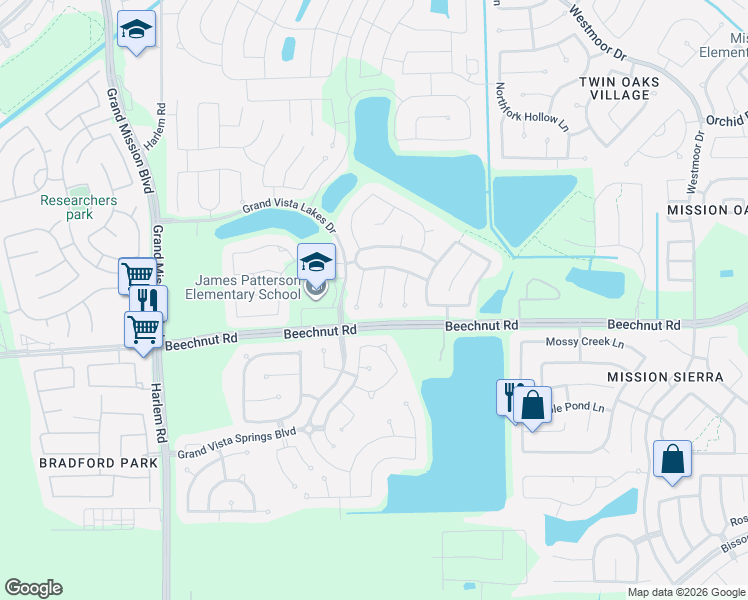 map of restaurants, bars, coffee shops, grocery stores, and more near 8627 Oakdale Bluff Ct in Richmond