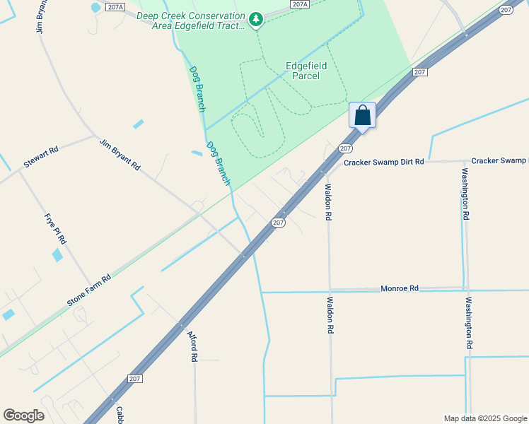 map of restaurants, bars, coffee shops, grocery stores, and more near 102 Kelly Street in East Palatka