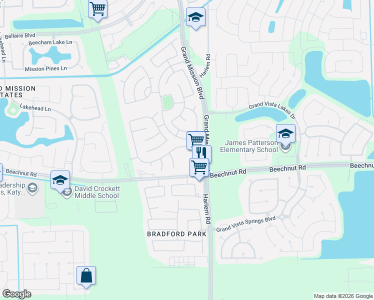 map of restaurants, bars, coffee shops, grocery stores, and more near 19111 Cannon Hills Lane in Richmond