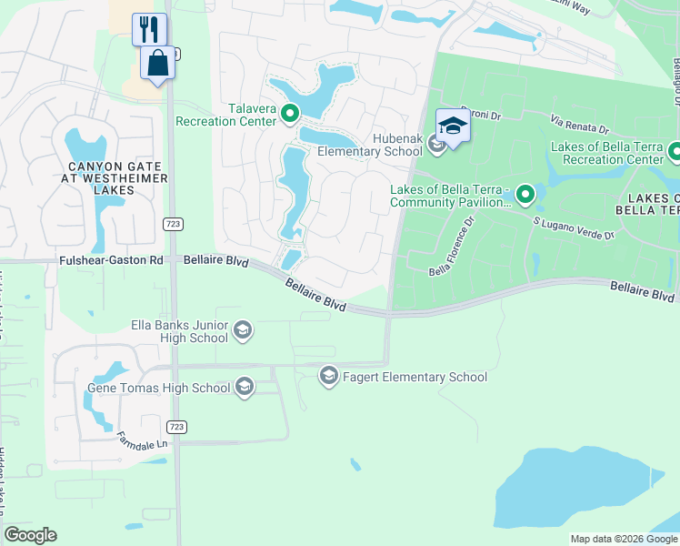 map of restaurants, bars, coffee shops, grocery stores, and more near 24707 Twilight Hollow Lane in Richmond