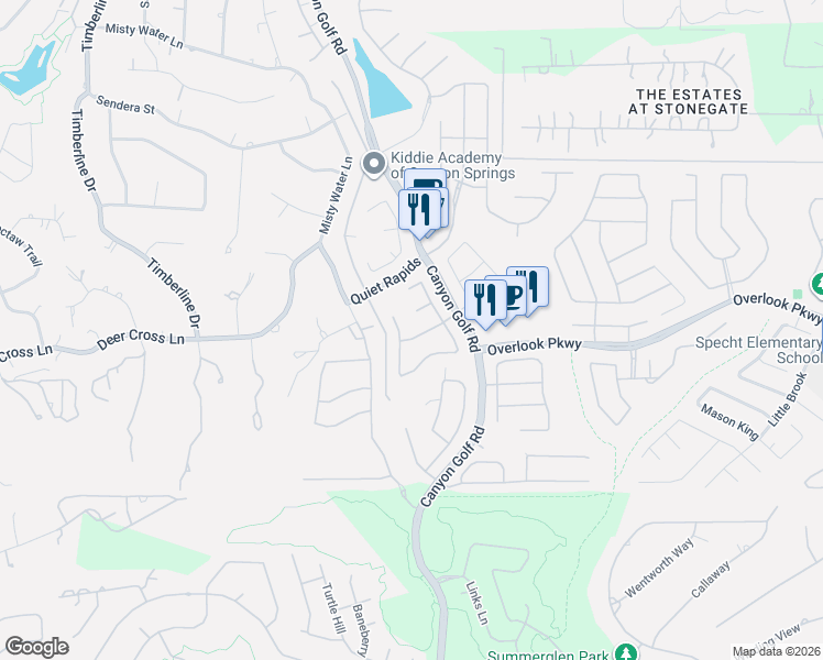 map of restaurants, bars, coffee shops, grocery stores, and more near 1018 Boulder Canyon in San Antonio