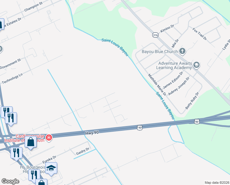 map of restaurants, bars, coffee shops, grocery stores, and more near 899 Linda Ann Avenue in Gray