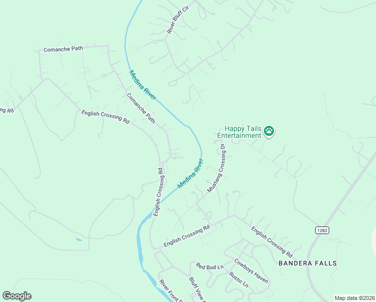 map of restaurants, bars, coffee shops, grocery stores, and more near 1265 Comanche Path in Bandera