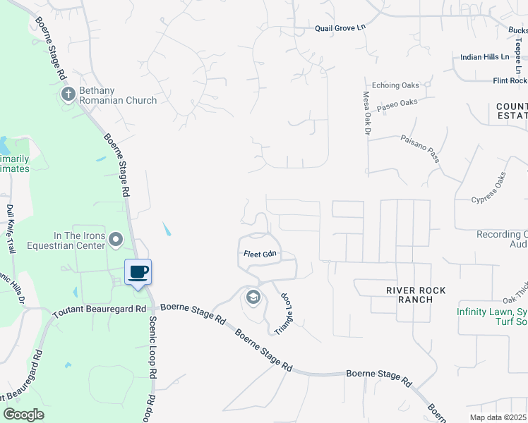 map of restaurants, bars, coffee shops, grocery stores, and more near Pathseeker Trail in San Antonio