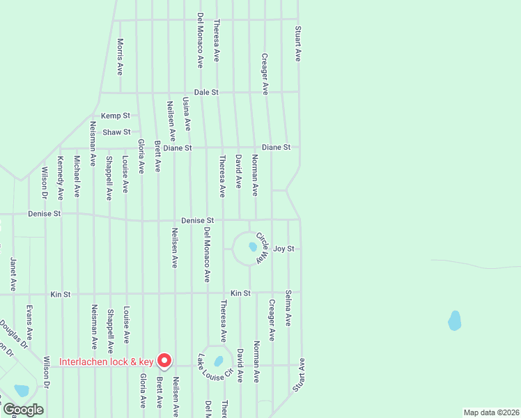 map of restaurants, bars, coffee shops, grocery stores, and more near 518 David Avenue in Interlachen