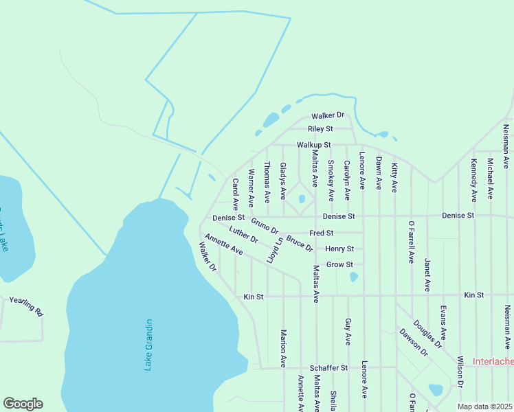 map of restaurants, bars, coffee shops, grocery stores, and more near 109 Warner Avenue in Interlachen