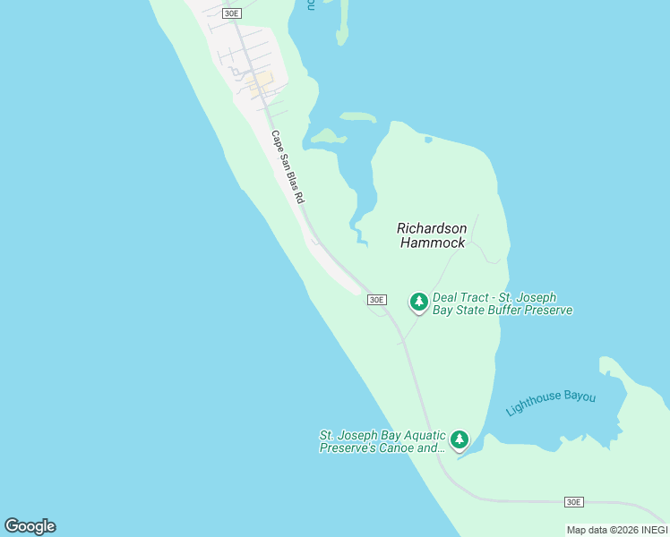 map of restaurants, bars, coffee shops, grocery stores, and more near 3841 Cape San Blas Road in Port St. Joe