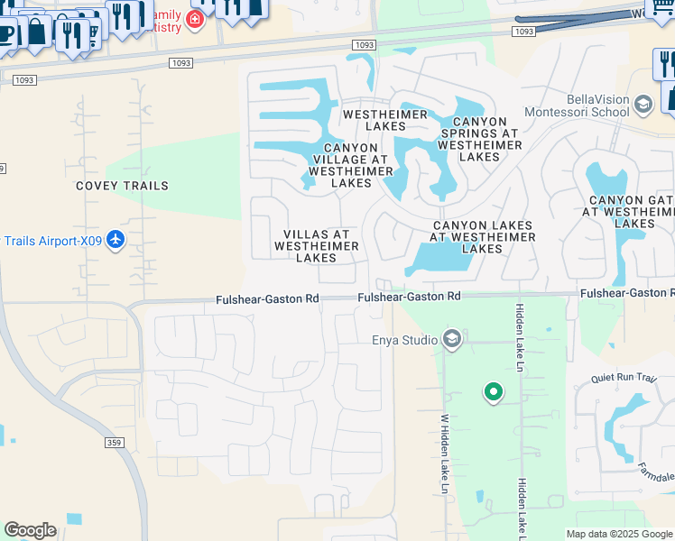 map of restaurants, bars, coffee shops, grocery stores, and more near 26123 Parkman Grove Drive in Richmond