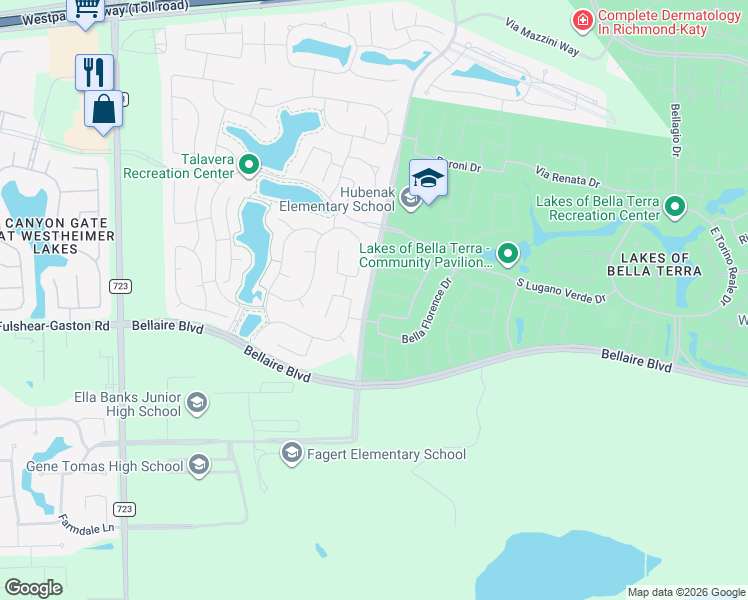 map of restaurants, bars, coffee shops, grocery stores, and more near 24539 Avellino Ct in Richmond