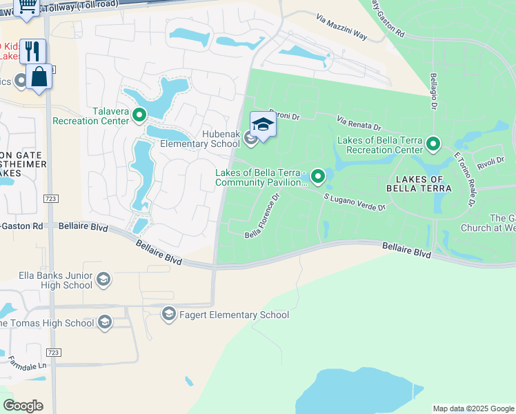 map of restaurants, bars, coffee shops, grocery stores, and more near 11130 Celano Drive in Richmond