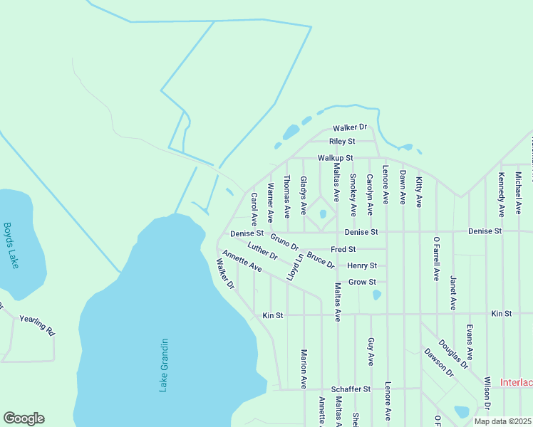 map of restaurants, bars, coffee shops, grocery stores, and more near 109 Warner Avenue in Interlachen