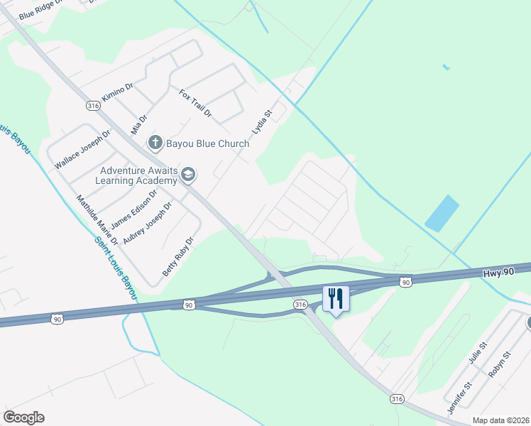 map of restaurants, bars, coffee shops, grocery stores, and more near 100-102 Srv Road Southwest in Gray