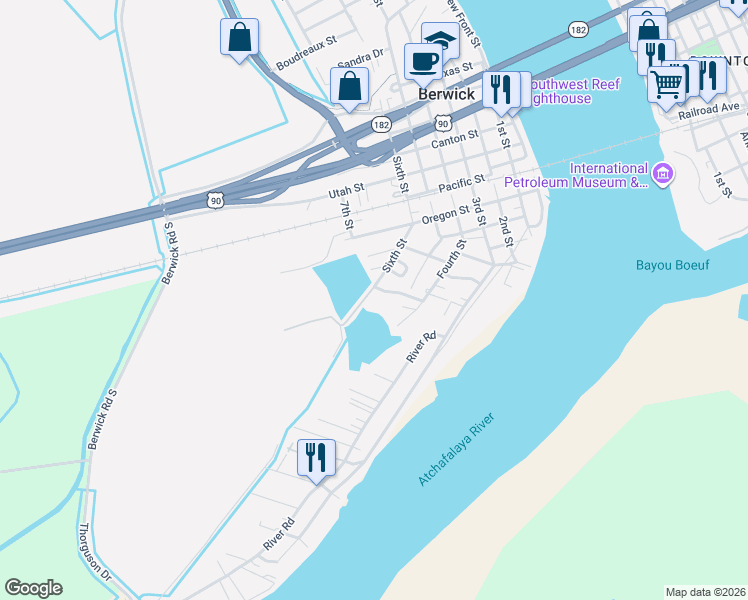 map of restaurants, bars, coffee shops, grocery stores, and more near 600-2308 Sixth Street in Berwick