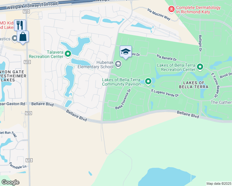map of restaurants, bars, coffee shops, grocery stores, and more near 24510 Avellino Court in Richmond