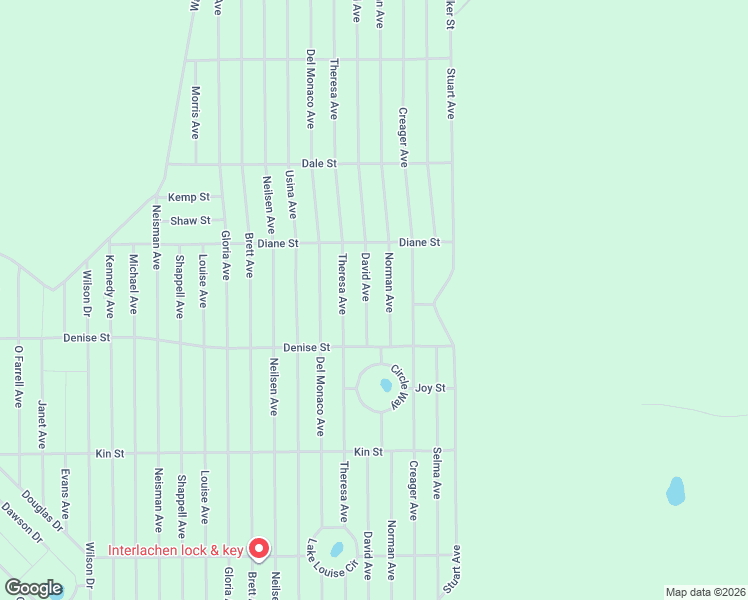 map of restaurants, bars, coffee shops, grocery stores, and more near 518 David Avenue in Interlachen