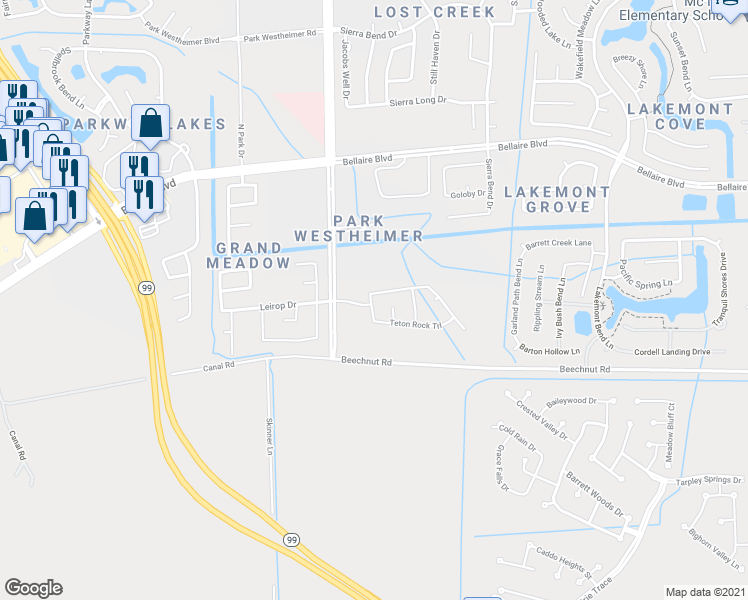 map of restaurants, bars, coffee shops, grocery stores, and more near 21750 Reserve Ranch Trail in Richmond