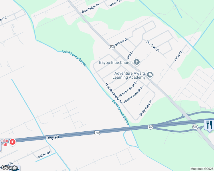 map of restaurants, bars, coffee shops, grocery stores, and more near Mathilde Marie Drive in Gray
