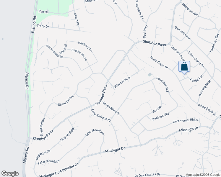 map of restaurants, bars, coffee shops, grocery stores, and more near 1506 Slumber Pass in San Antonio