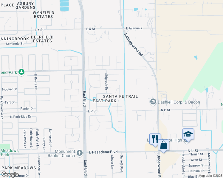 map of restaurants, bars, coffee shops, grocery stores, and more near 2613 Las Cruces Circle in Deer Park
