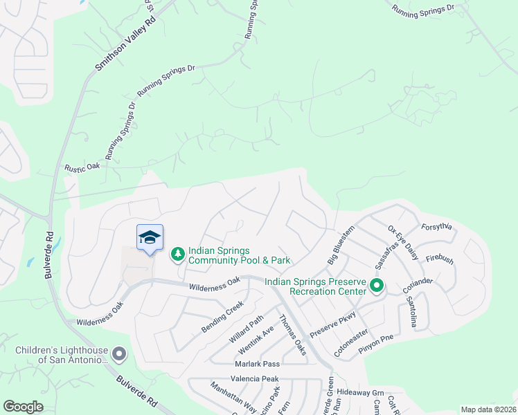 map of restaurants, bars, coffee shops, grocery stores, and more near 3307 Running Fawn in San Antonio