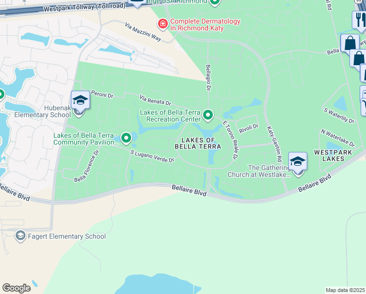 map of restaurants, bars, coffee shops, grocery stores, and more near 11507 Via Fontana Court in Richmond