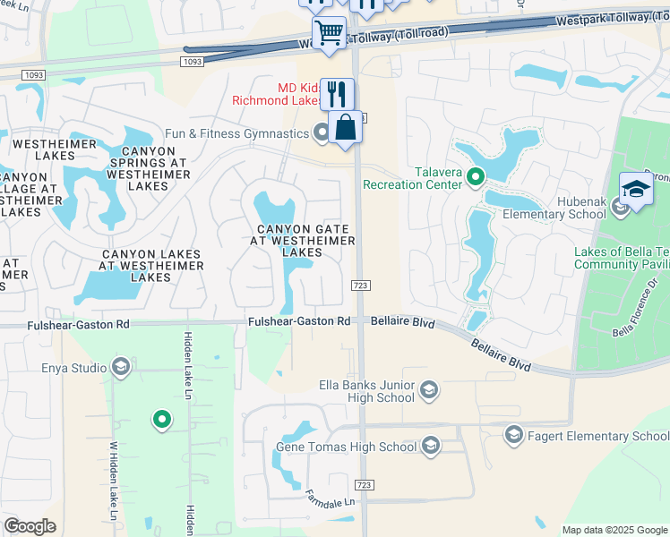 map of restaurants, bars, coffee shops, grocery stores, and more near 10939 Dermott Ridge Drive in Richmond