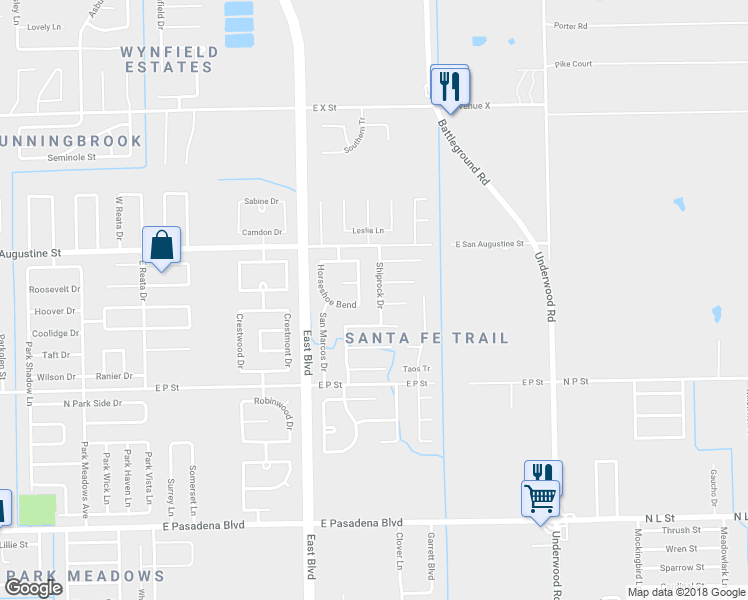 map of restaurants, bars, coffee shops, grocery stores, and more near 2517 Shiprock Dr in Deer Park