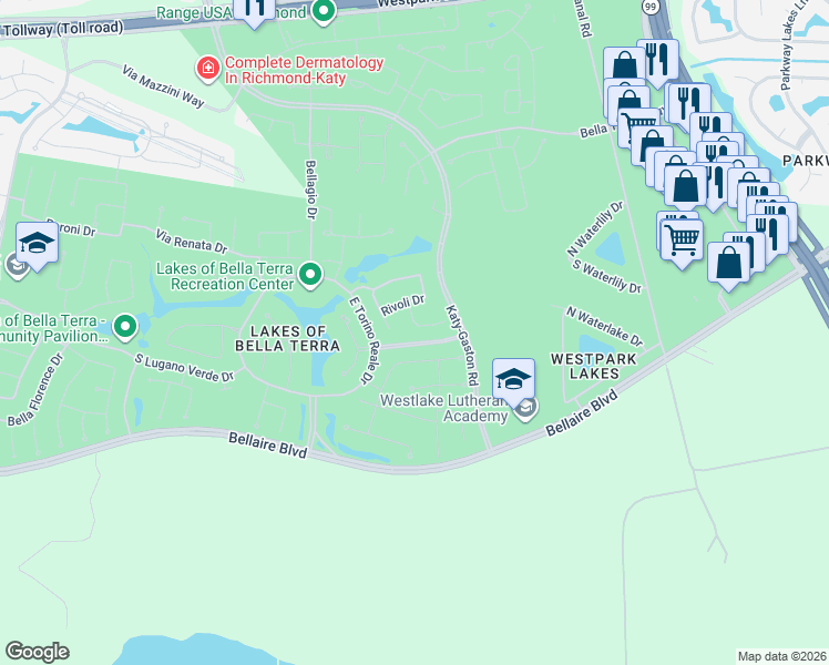 map of restaurants, bars, coffee shops, grocery stores, and more near 11502 Abriola Court in Richmond