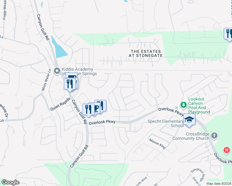map of restaurants, bars, coffee shops, grocery stores, and more near 26120 Starling Hill in San Antonio