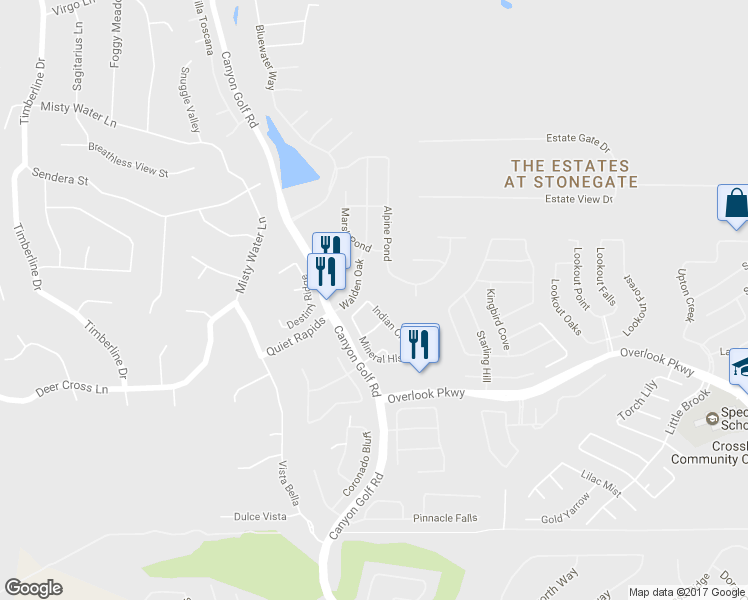 map of restaurants, bars, coffee shops, grocery stores, and more near 26126 Indian Cliff in San Antonio