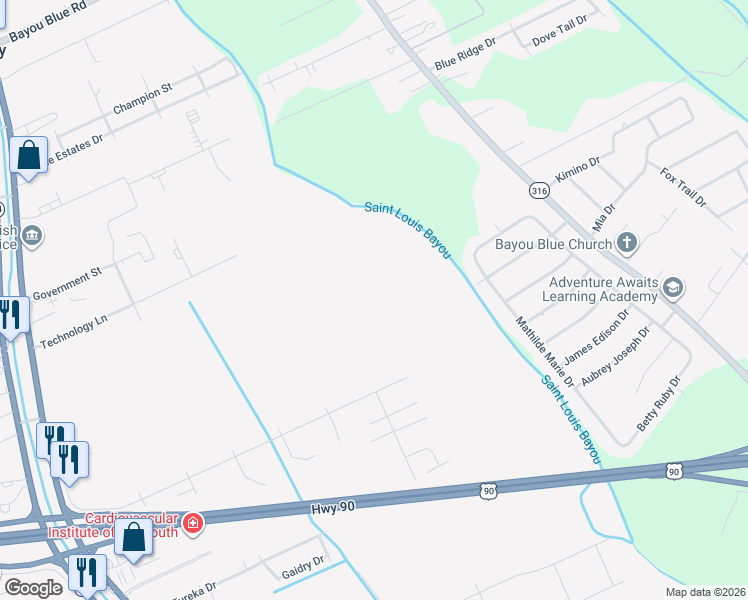 map of restaurants, bars, coffee shops, grocery stores, and more near 899 Linda Ann Avenue in Gray