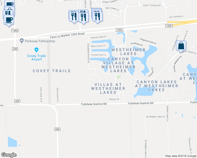 map of restaurants, bars, coffee shops, grocery stores, and more near 11006 Hayden Falls Drive in Richmond