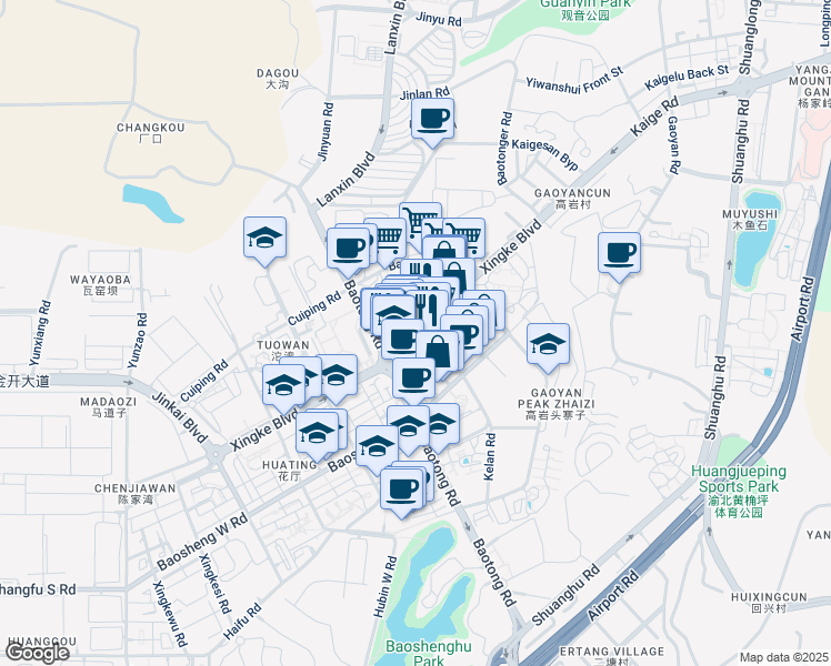 map of restaurants, bars, coffee shops, grocery stores, and more near in 