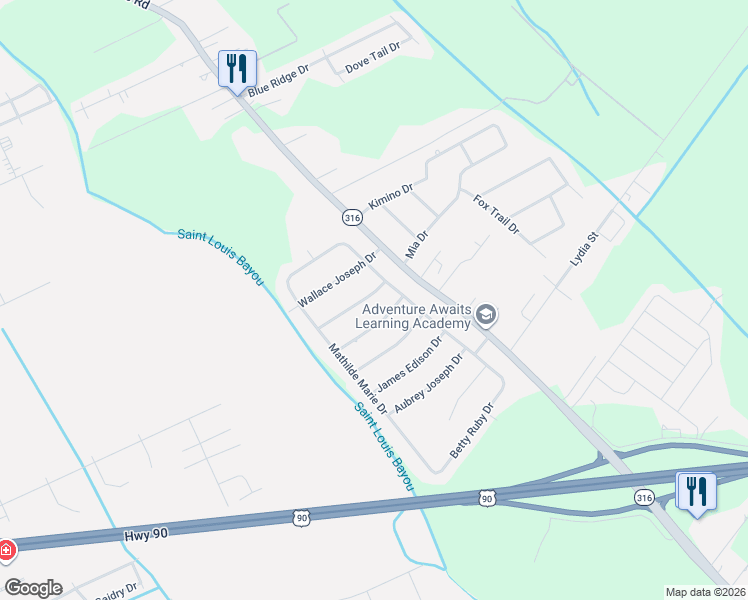 map of restaurants, bars, coffee shops, grocery stores, and more near 219 Pearl Margaret Drive in Gray