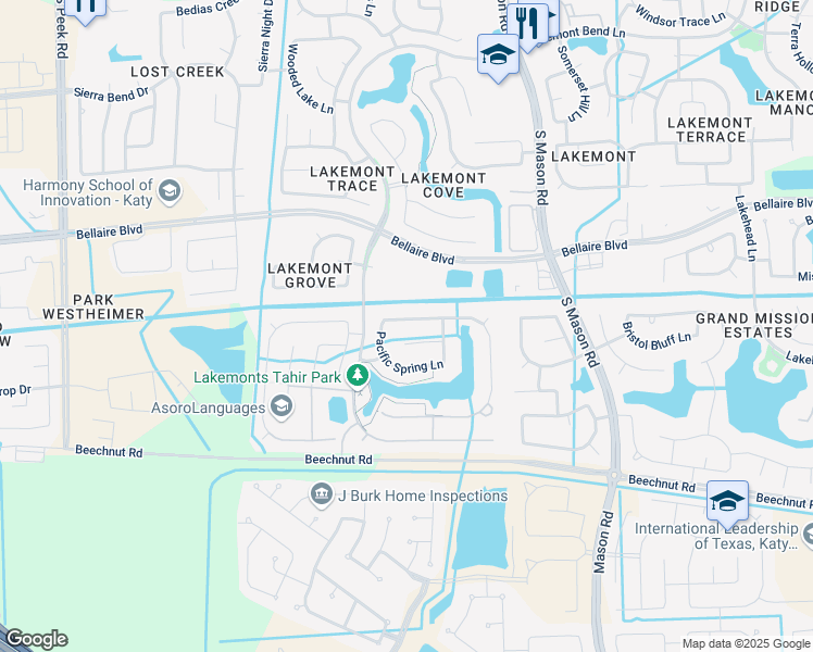 map of restaurants, bars, coffee shops, grocery stores, and more near 21011 Shelby Meadow Lane in Richmond