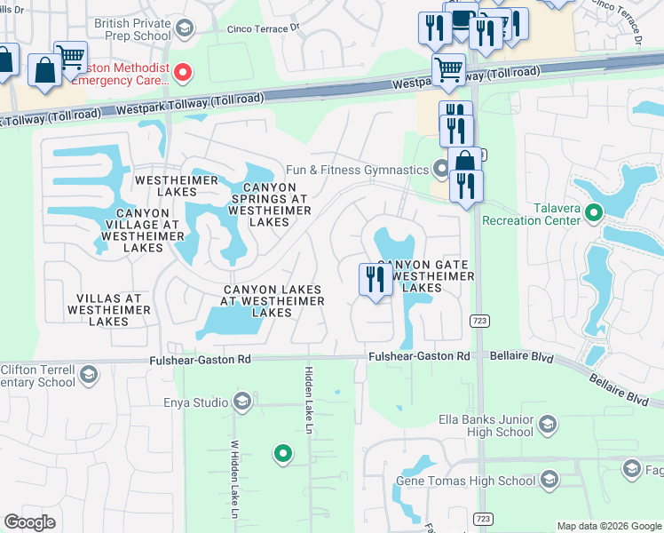 map of restaurants, bars, coffee shops, grocery stores, and more near 11122 Sheldon Bend Drive in Richmond