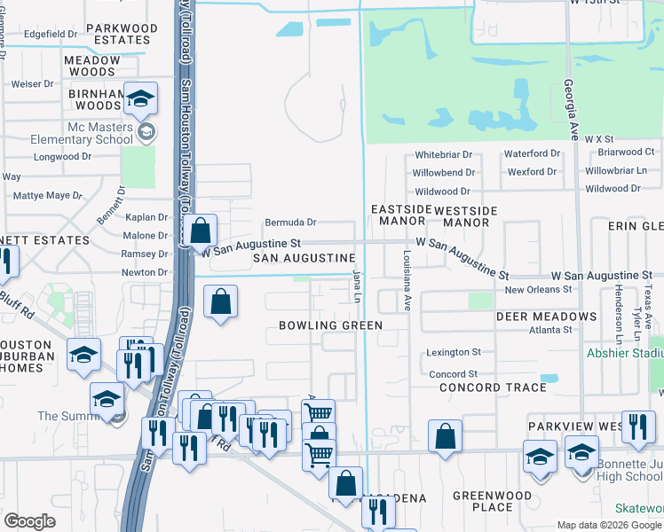 map of restaurants, bars, coffee shops, grocery stores, and more near 4222 Alecia Drive in Pasadena