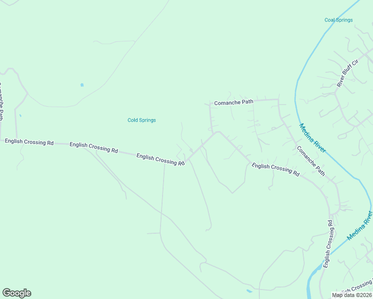 map of restaurants, bars, coffee shops, grocery stores, and more near 2693 English Crossing Road in Bandera County