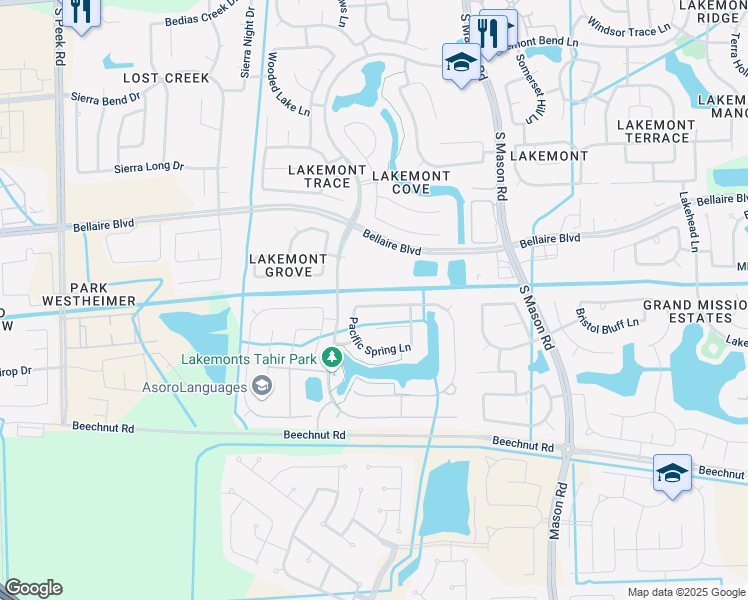 map of restaurants, bars, coffee shops, grocery stores, and more near 21011 Shelby Meadow Lane in Richmond