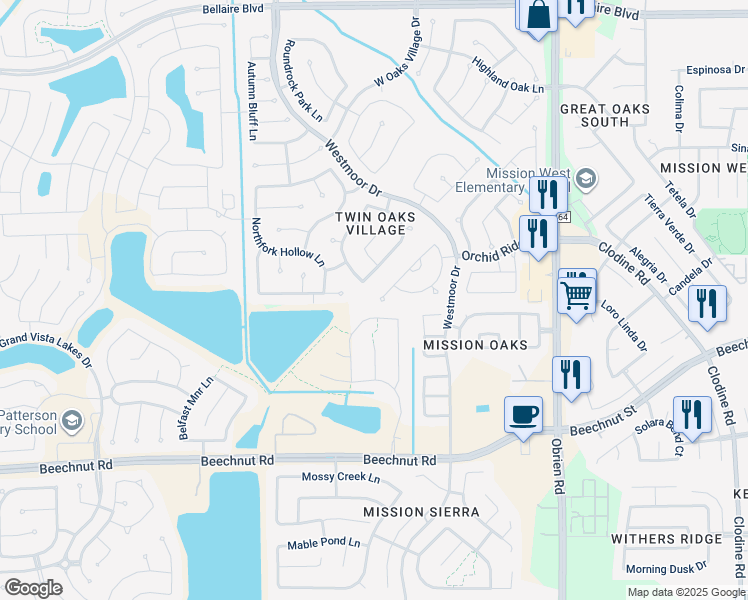 map of restaurants, bars, coffee shops, grocery stores, and more near 18246 Sorrell Oaks Lane in Richmond