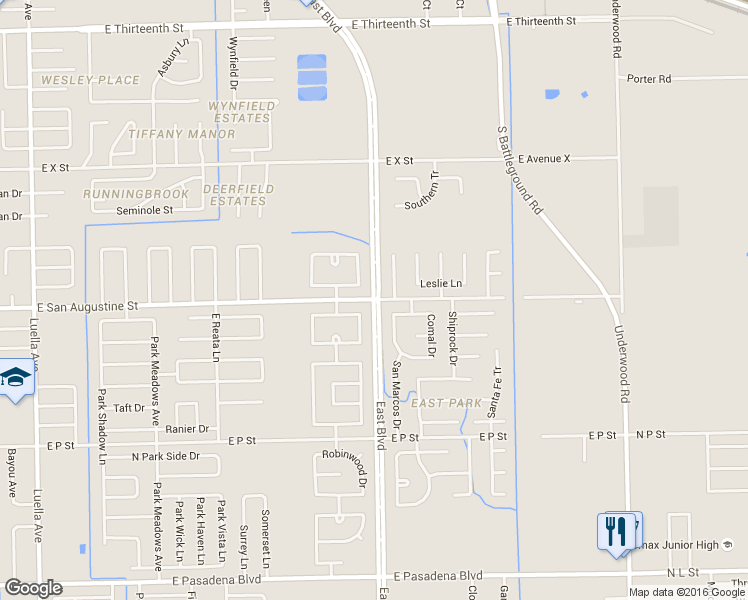 map of restaurants, bars, coffee shops, grocery stores, and more near East Blvd in Deer Park