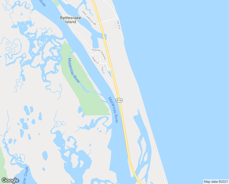 map of restaurants, bars, coffee shops, grocery stores, and more near 9299 July Lane in Saint Augustine