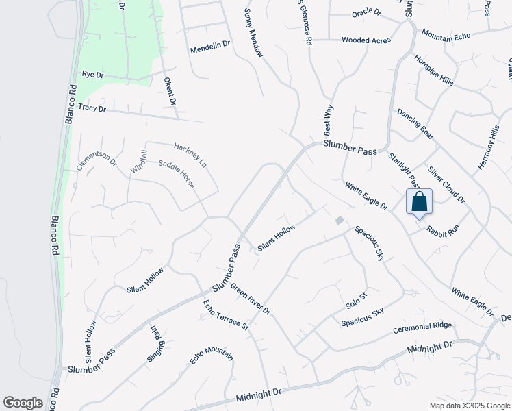 map of restaurants, bars, coffee shops, grocery stores, and more near 1403 Slumber Pass in San Antonio