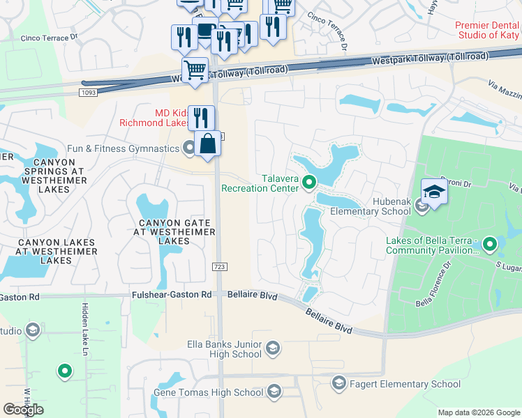 map of restaurants, bars, coffee shops, grocery stores, and more near 11234 Victoria Hollow Trace in Richmond