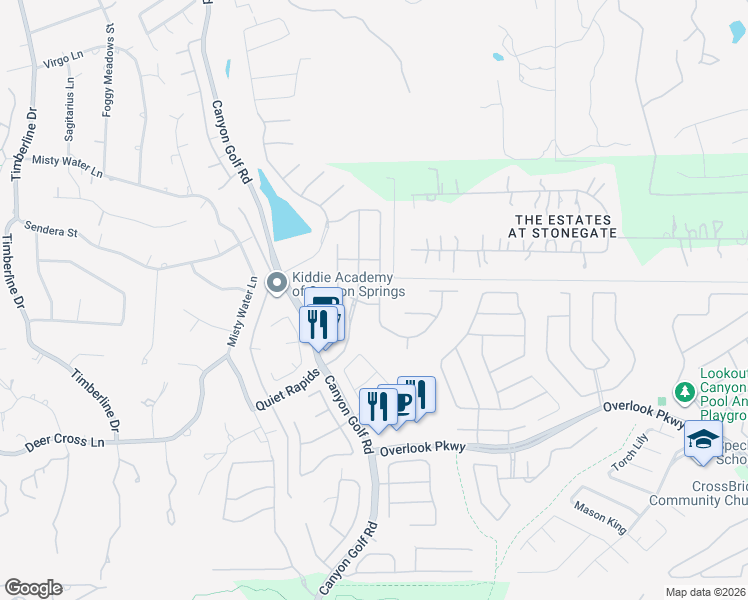 map of restaurants, bars, coffee shops, grocery stores, and more near 26322 Walden Oak in San Antonio