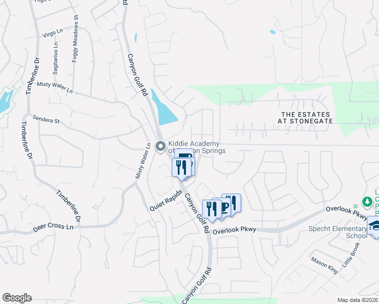 map of restaurants, bars, coffee shops, grocery stores, and more near 26331 Marsh Pond in San Antonio