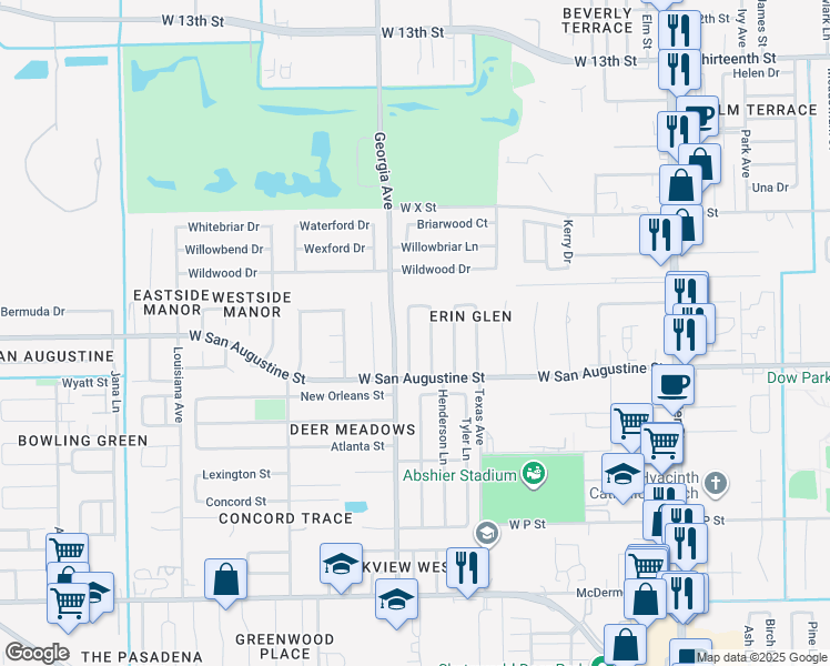 map of restaurants, bars, coffee shops, grocery stores, and more near 2233 West Clare Street in Deer Park