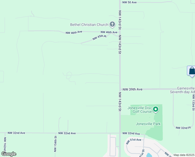 map of restaurants, bars, coffee shops, grocery stores, and more near 14621 Northwest 41st Avenue in Newberry
