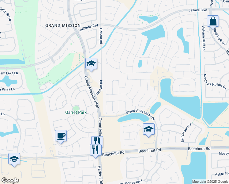 map of restaurants, bars, coffee shops, grocery stores, and more near 7915 Euphonia Glade Lane in Richmond