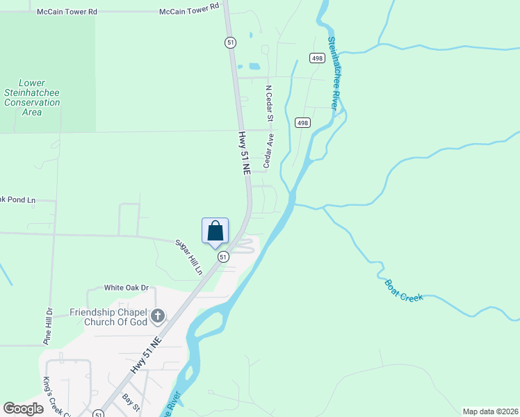 map of restaurants, bars, coffee shops, grocery stores, and more near 1229 River's Bend Way Northeast in Steinhatchee